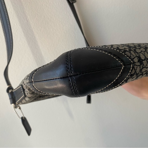 Vintage 90’s Coach Black Monogram Crossbody Purse - Picture 7 of 8